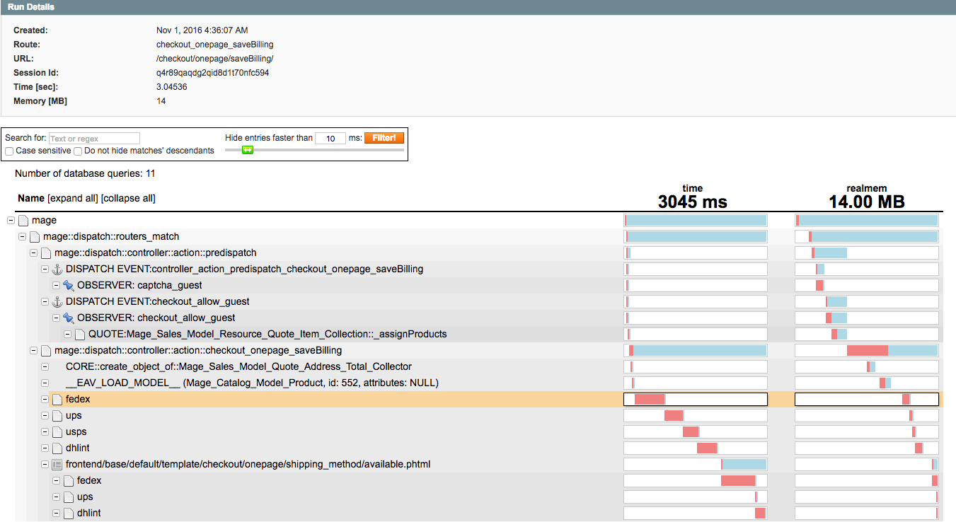 saveBilling action | Magento checkout / add to cart slow
