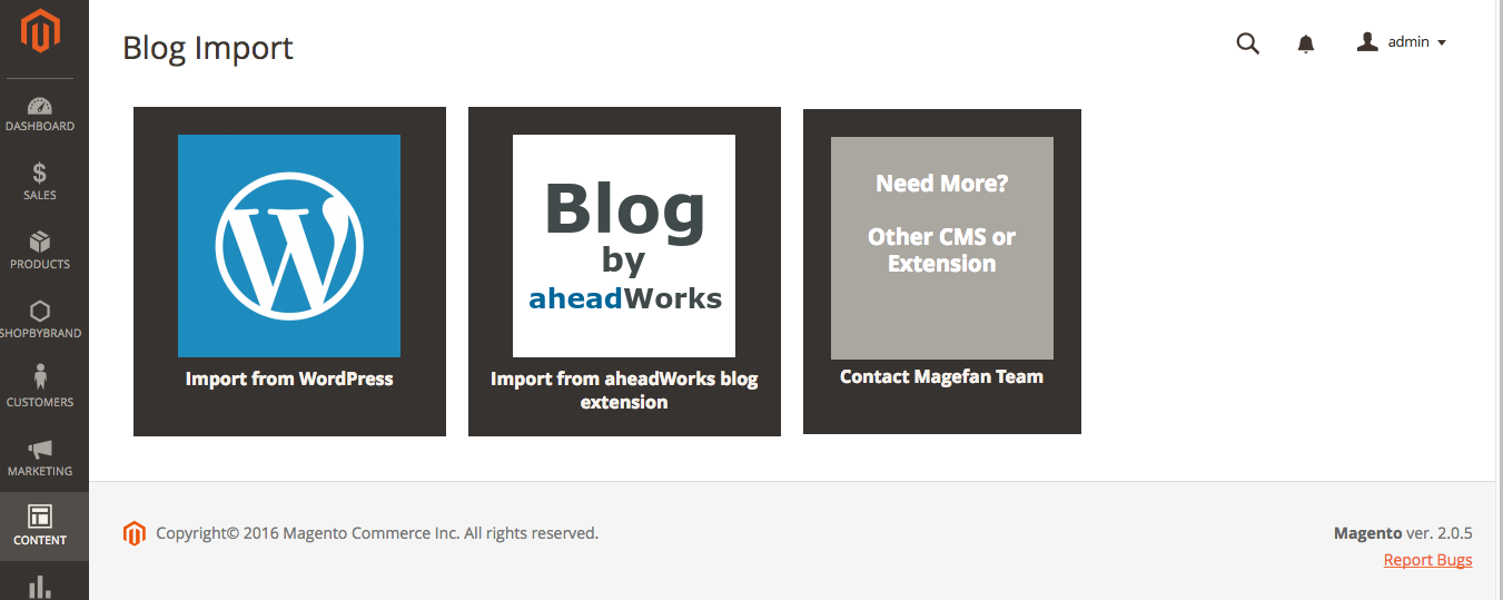 Free Blog import page