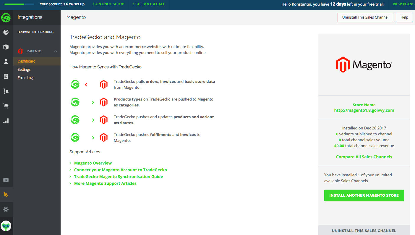 TradeGecko and Magento