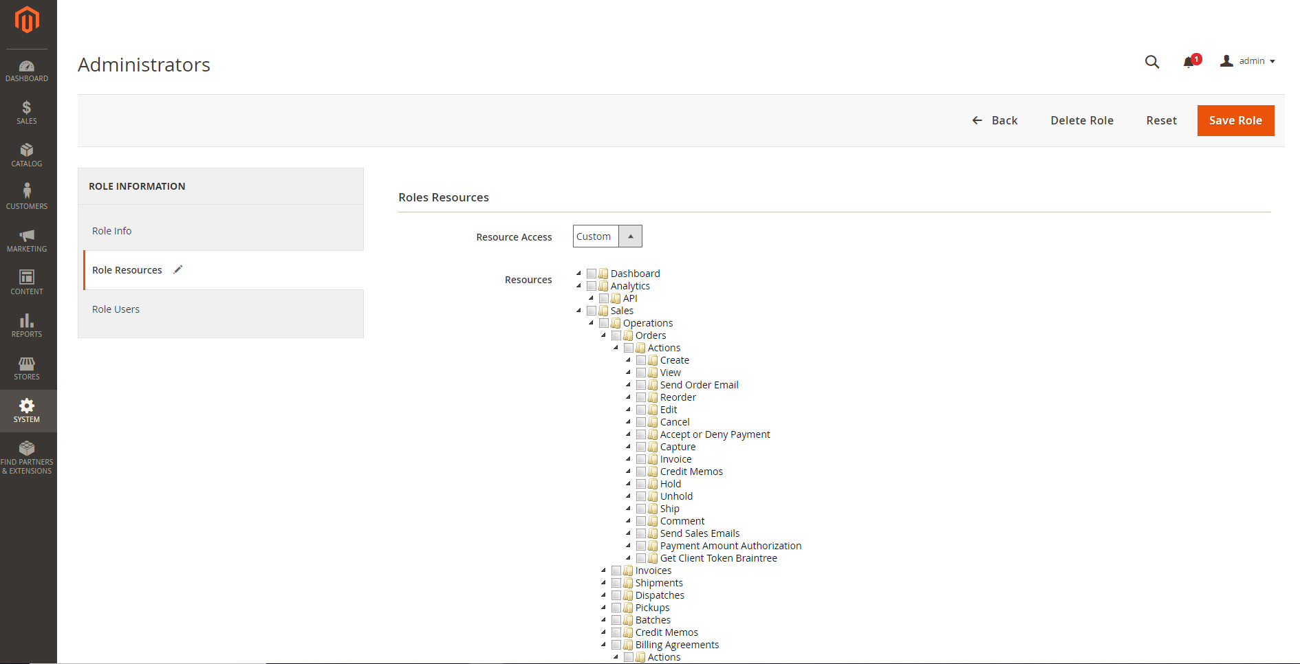Magento 2 Admin User Permisson Setup