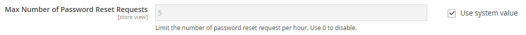 Max number of password reset requests