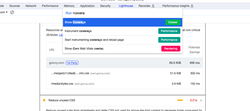 Show Coverage Tab Show Coverage Tab