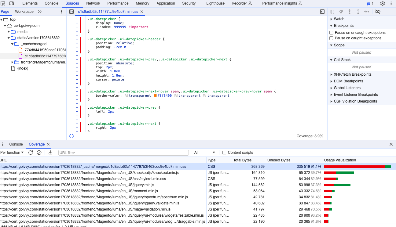 Unused CSS Rules Unused CSS Rules