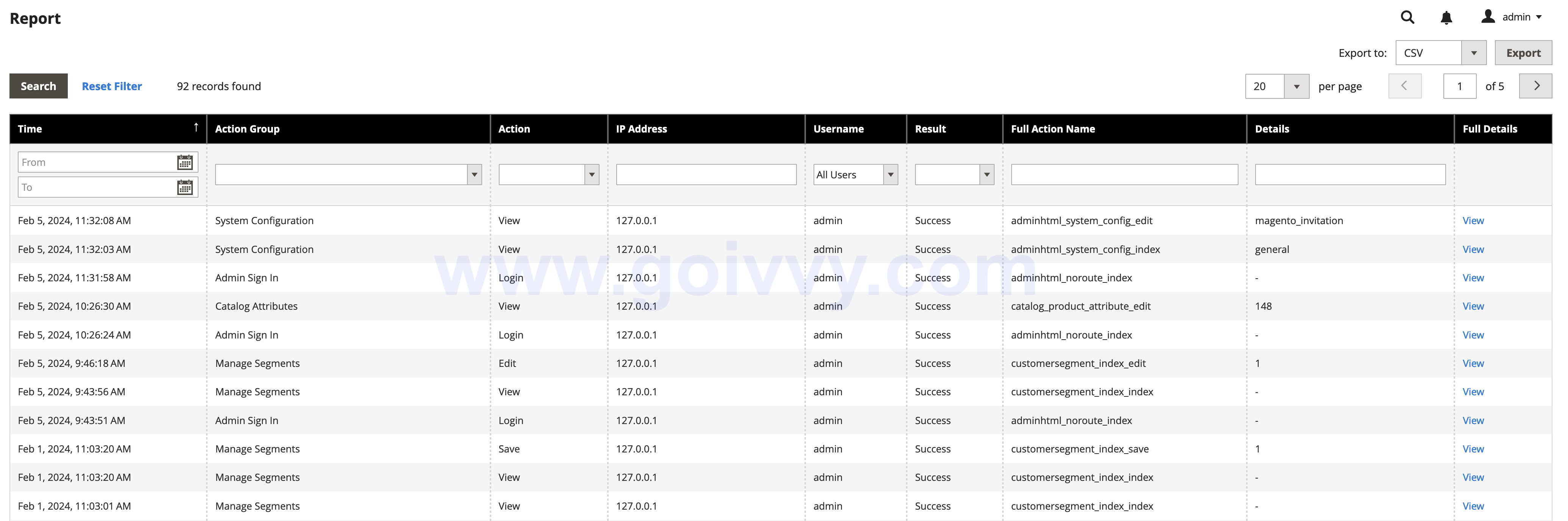 Admin Action Logging