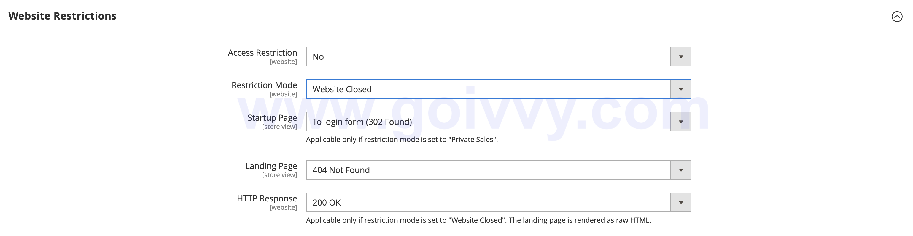 Website Restrictions