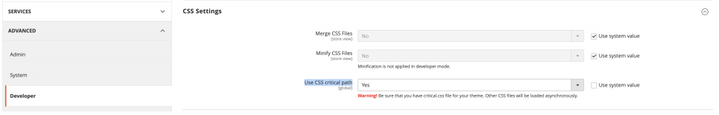Magento Use CSS critical path