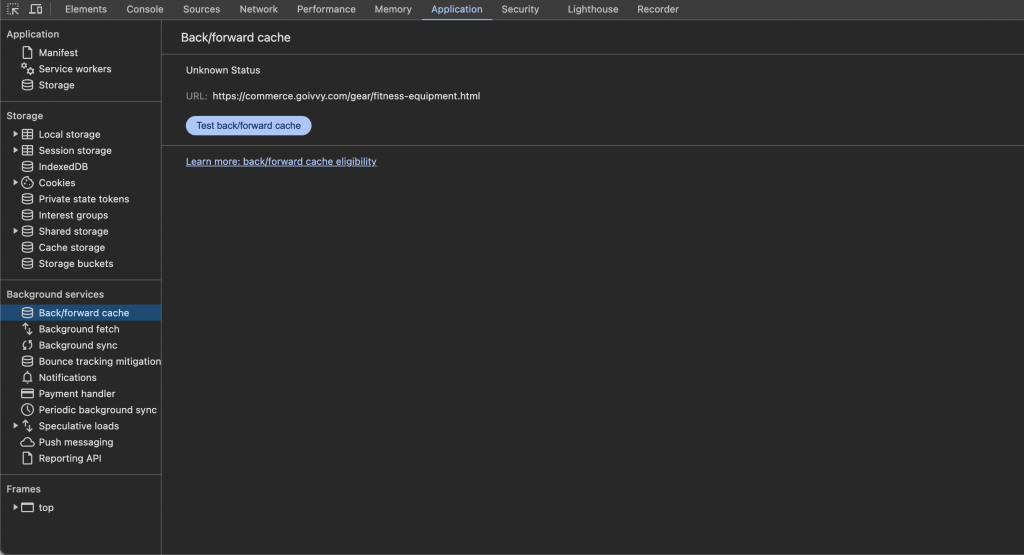 Back/forward cache - bfcache