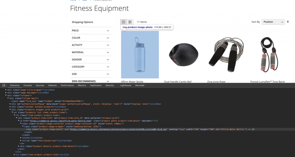 Set Product Image Dimensions