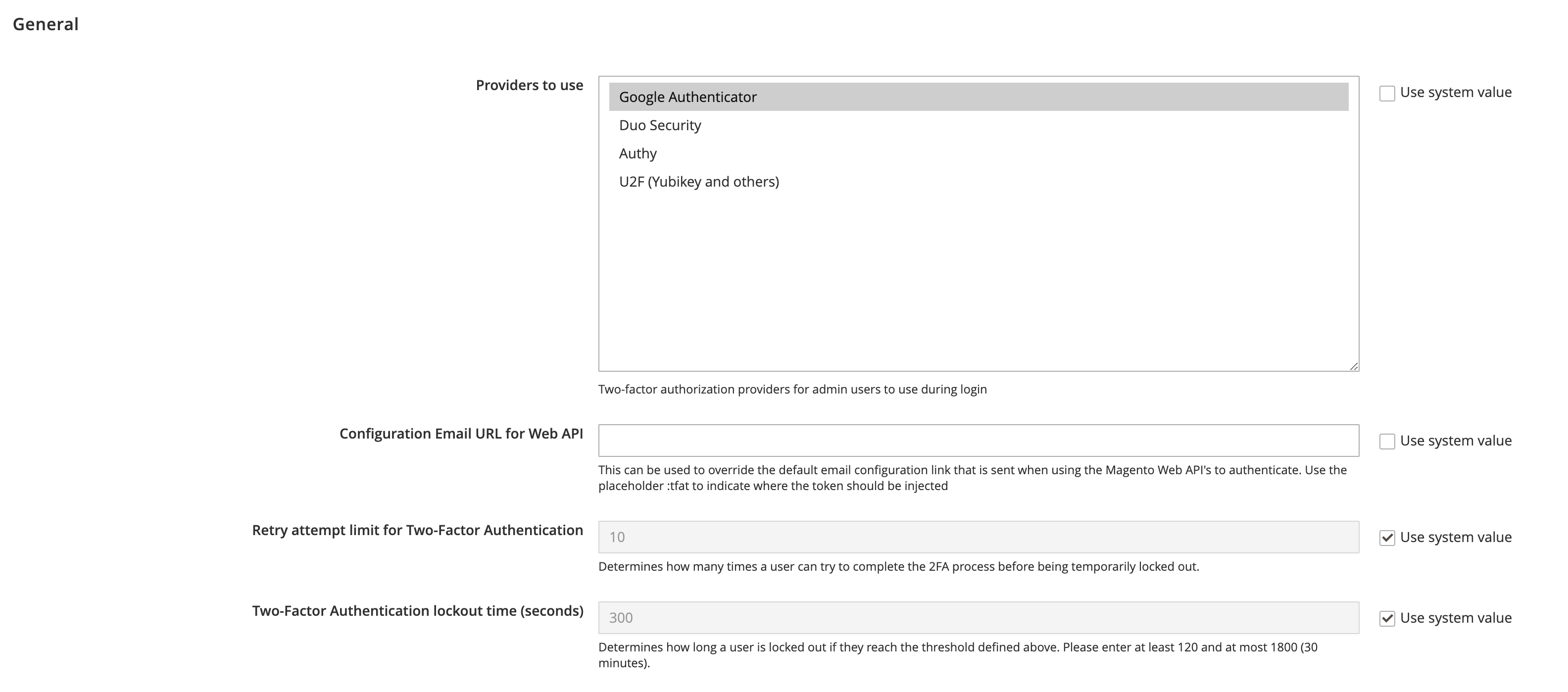 2FA Configuration