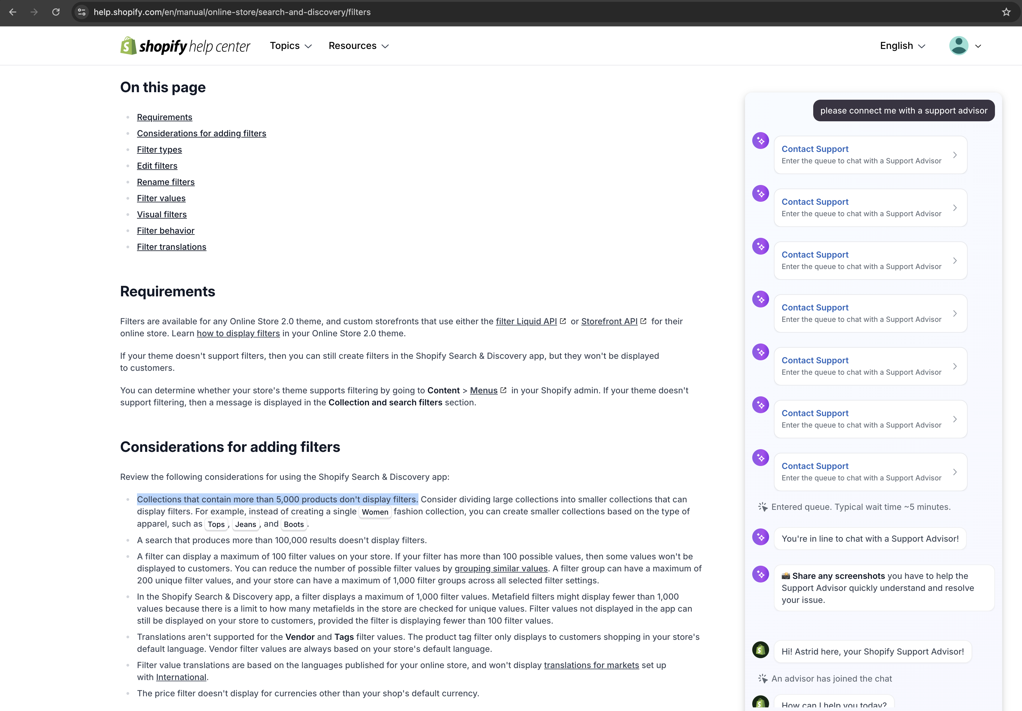 Filters for 5000+ product collections