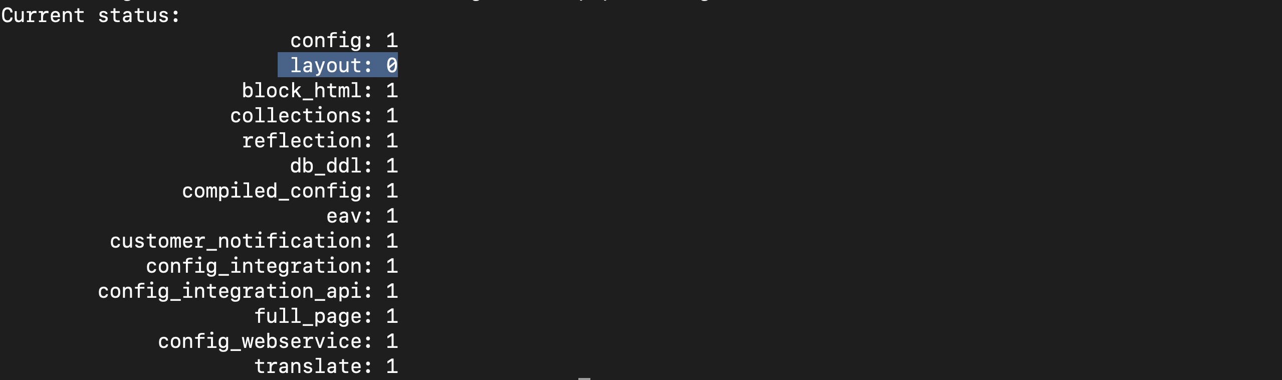 Cache Status