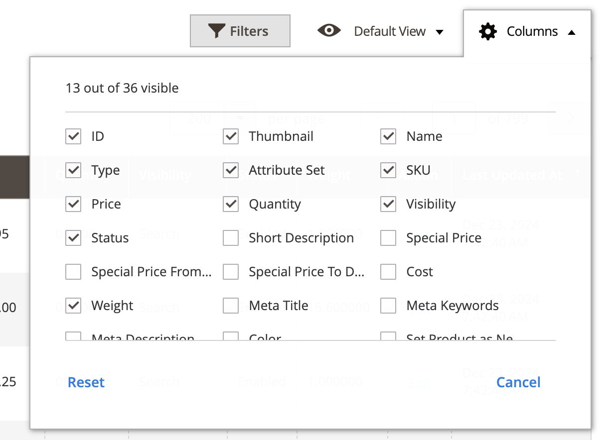 Admin Product Grid Configuration in Magento 2