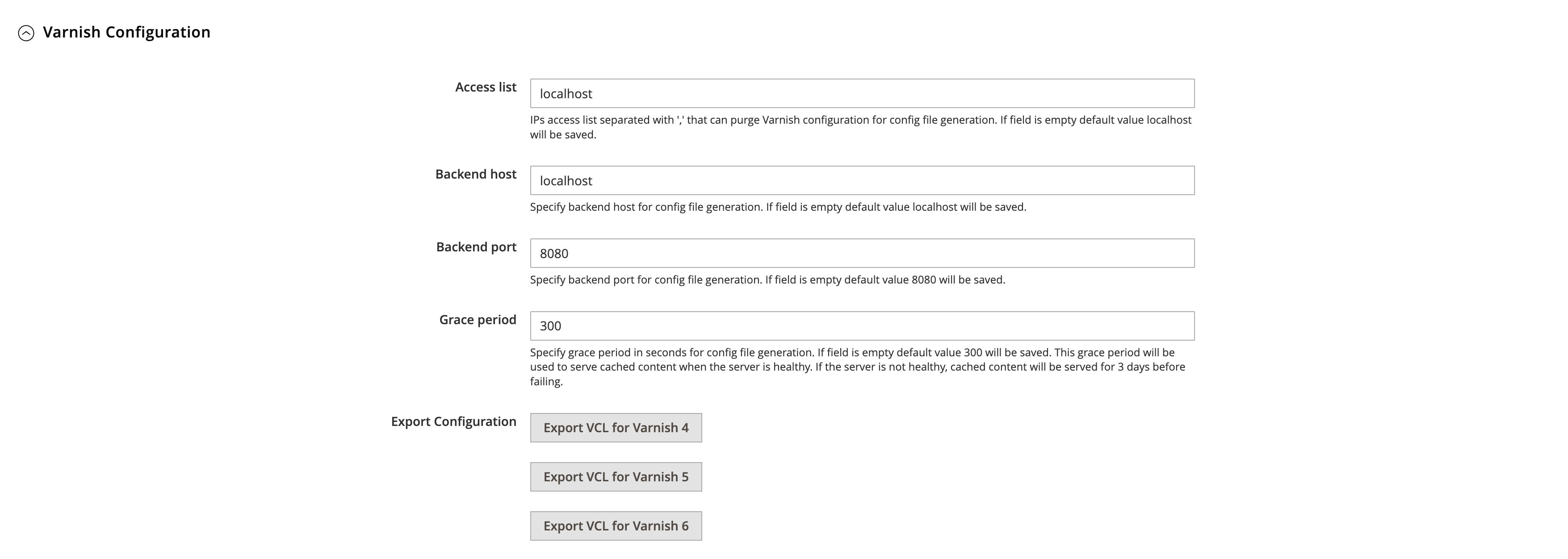 Varnish Configuration