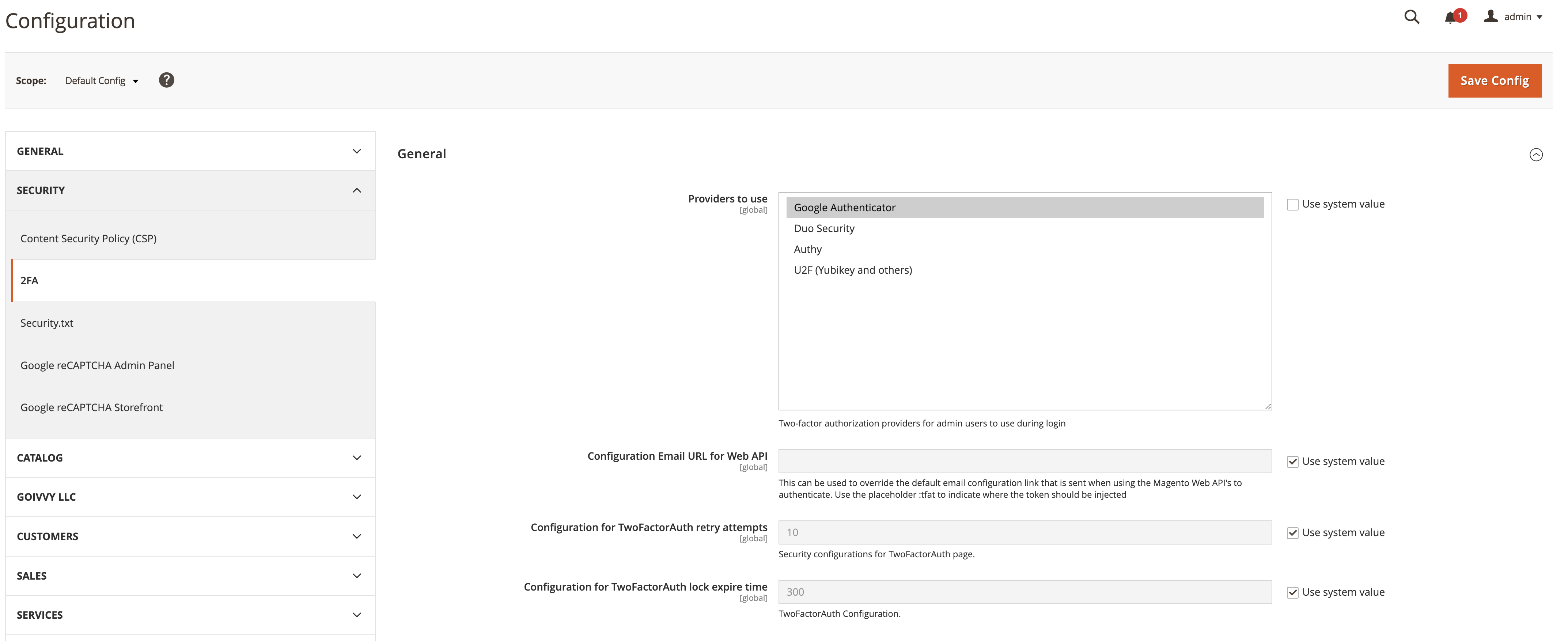 Magento 2 Two-Factor Authorization