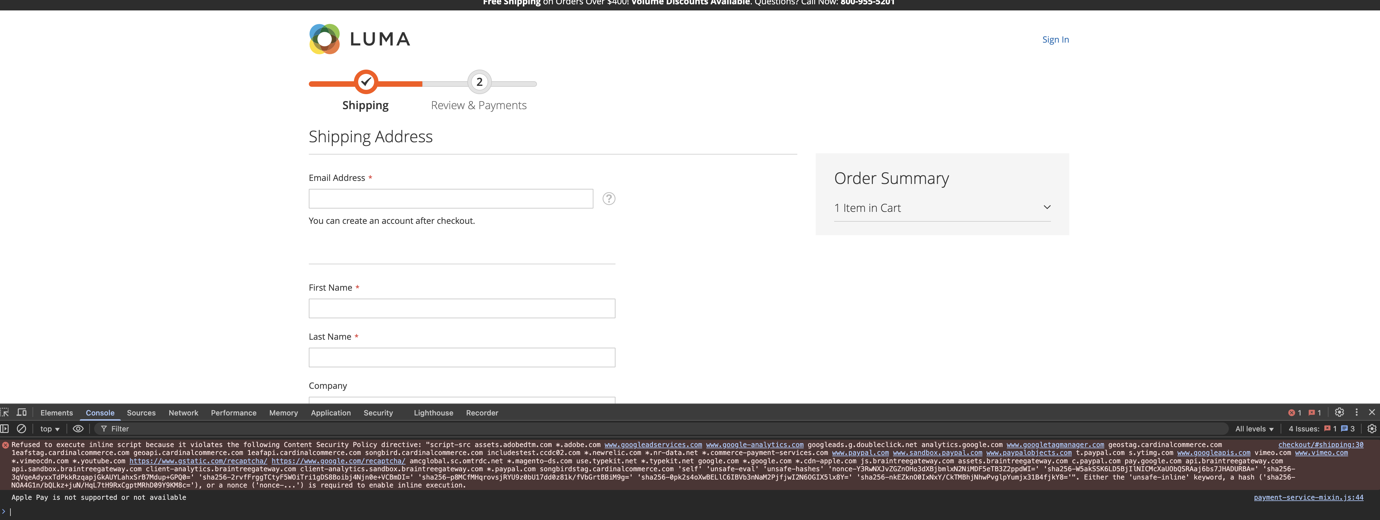 JavaScript code blocked